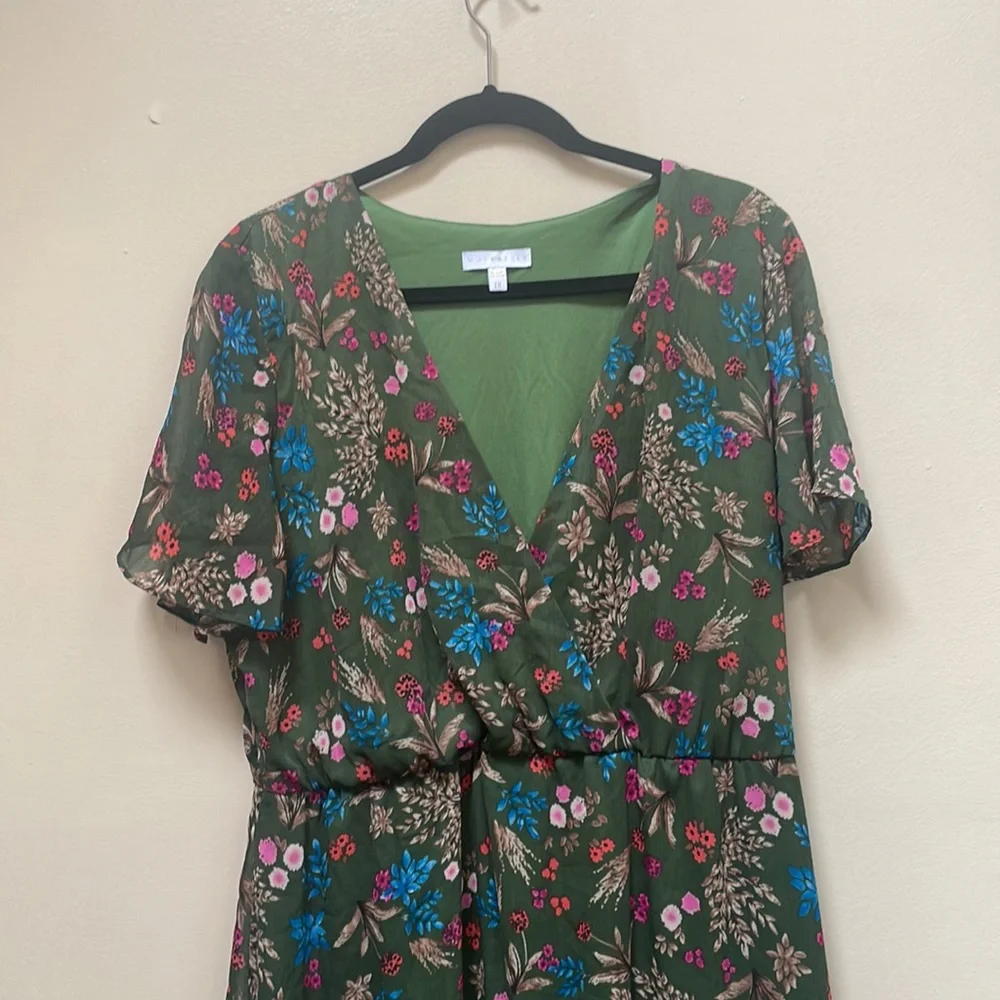 Marybelle Floral CottageCore Midi Dress 1x - Picture 3 of 6
